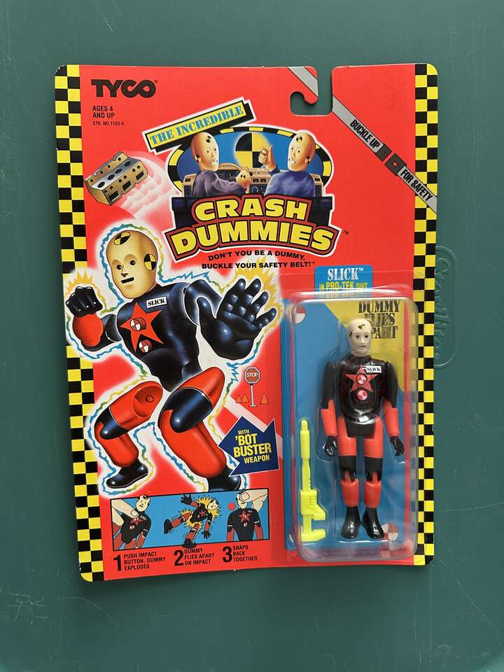 Slick in Pro-Tek Suit From the 1992 Incredible Crash Dummies Action Figure Series #11834.