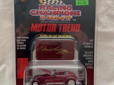 Racing Champions Mint Burgandy 1997 Plymouth Prowler, 1:57 Scale Die Cast Collectible Vehicle.