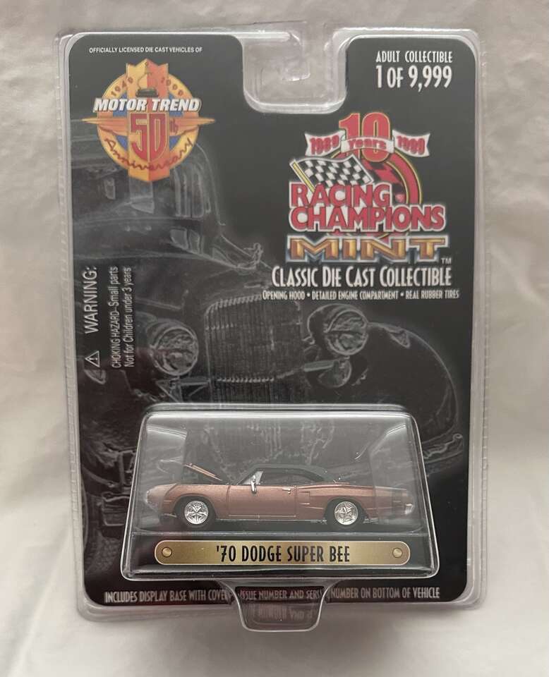 Racing Champions 1999 Mint Presents the 1970 Brown Dodge Super Bee 3.25 Inch Scale Die Cast Vehicle.