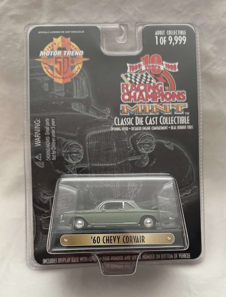 Racing Champions 1999 Mint Presents the 1960 Green Chevy Corvair 3.25 Inch Scale Die Cast Vehicle.