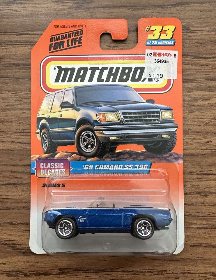 Matchbox 1998 Production of a 1969 Camaro SS 396 Die Cast Series #5.