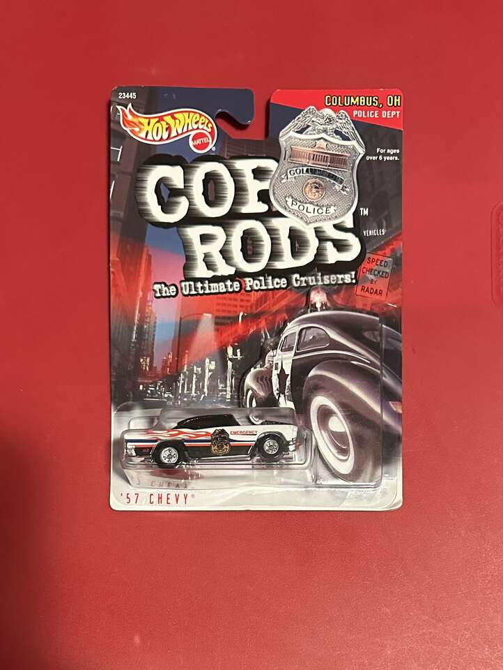 Hot Wheels 1999 Cop Rods Columbus, Ohio Police '57 Chevy Die Cast.