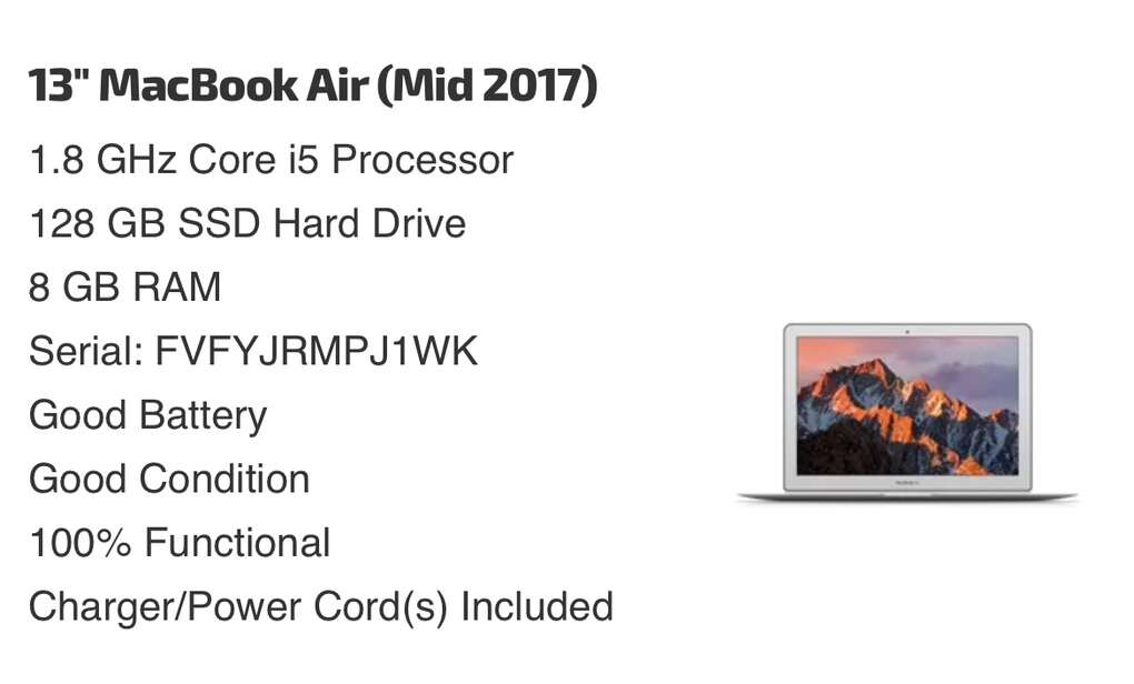 2017 Macbook Air