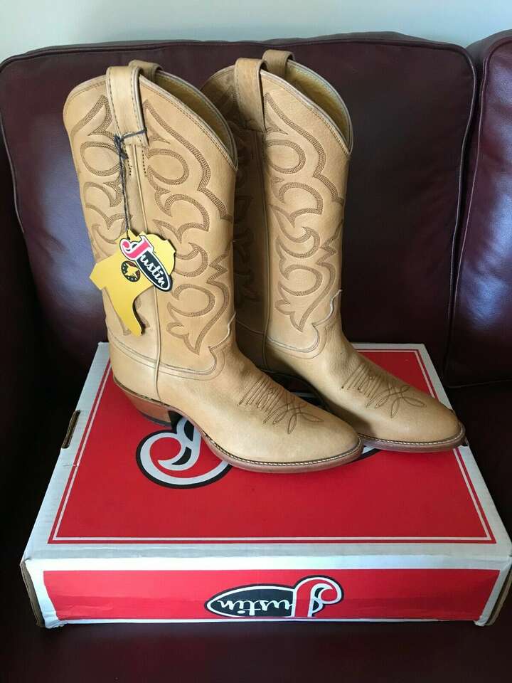 RARE! Justin Rocky Mountain ELK Mens Cowboy Boots 8D