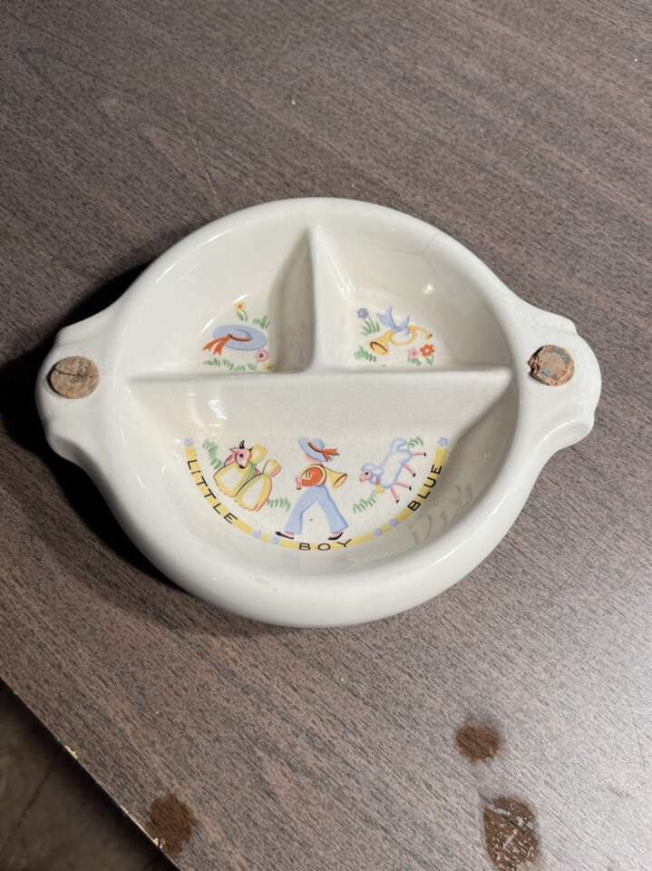 Antique Little Boy Blue Heated Food Plate