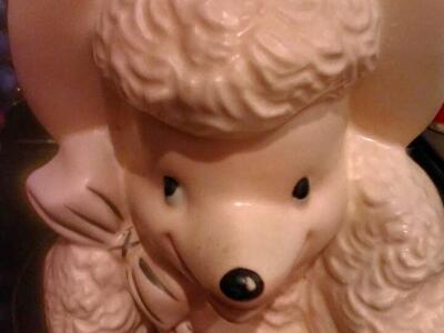 Antique 1955 Hull pink poodle vase