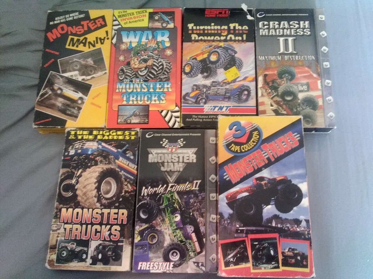 11- 1980's-90's monster jam monster truck VHS tapes