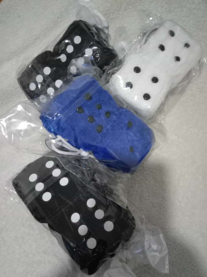 Car or  truck fuzzy rear view mirror dice