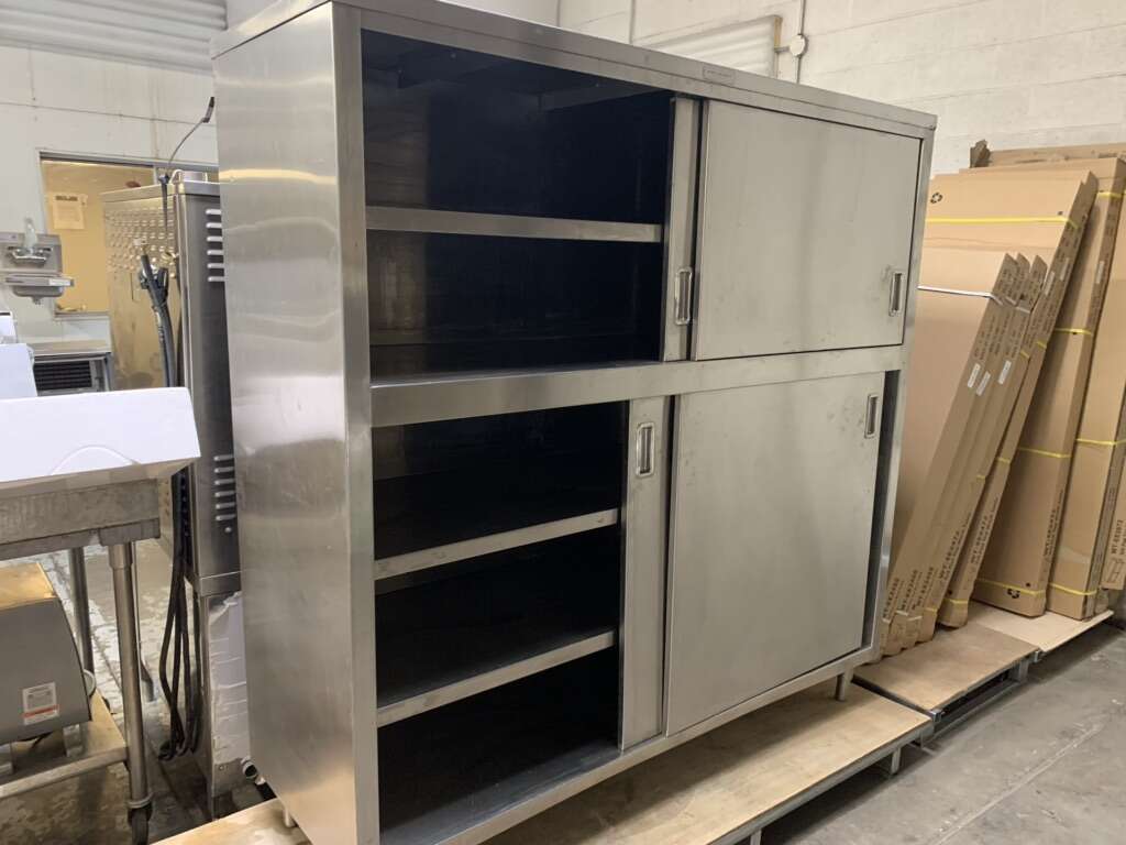 **Insane Deal** Stainless Steel Cabinet 4 Sliding Door 5 Shelves, in excellent condition, price reduced was $2500
