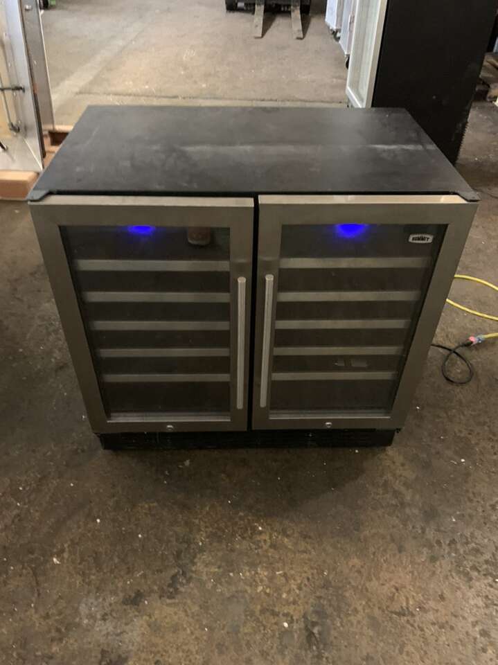 Used 2 Door SUMMIT Refrigerator Vine Cooler In Great Working condition 115 volts