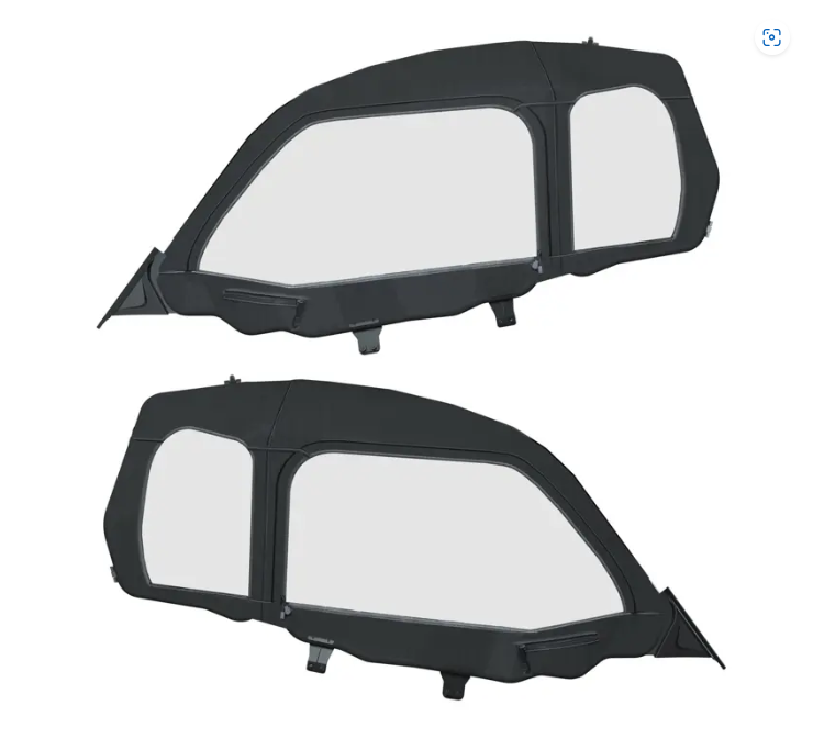 Polaris RZR Zip Window Upper Doors for Trail S, Front, Canvas, Set of 2