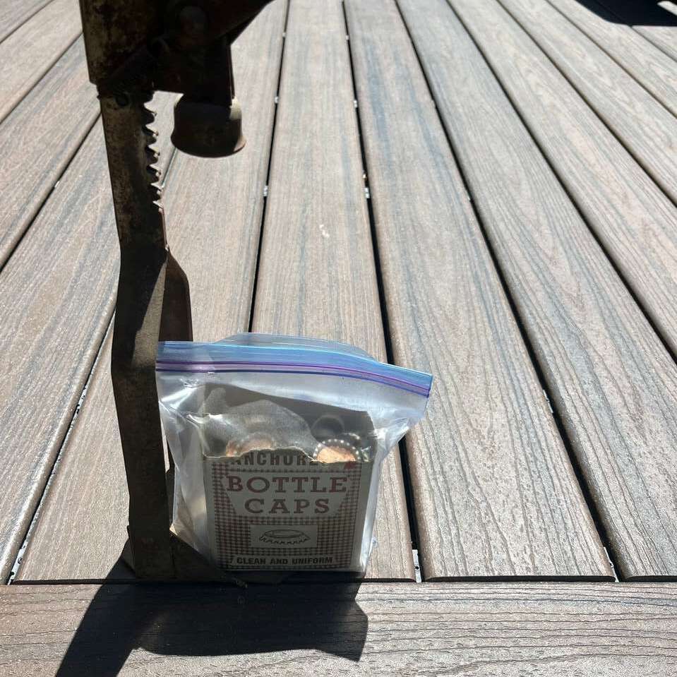 Antique Bottle Capper and caps!  Make your own beer, or root beer.