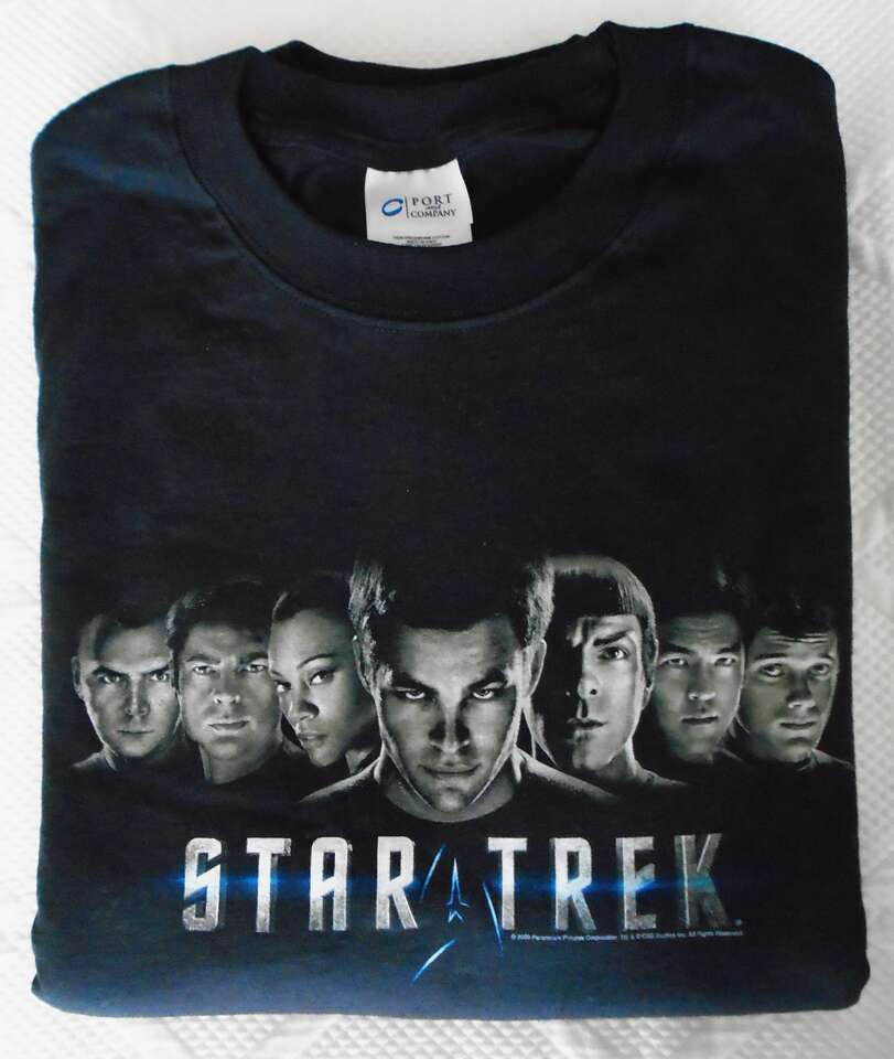 Five NEW 2009 STAR TREK movie crew Large Short Sleeve T-Shirts All for One Price
