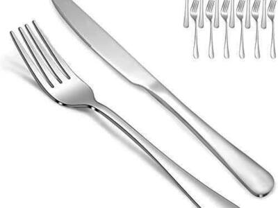 30 Piece Silverware Set with Dinner Knives and Dinner Forks,Flatware Set ...