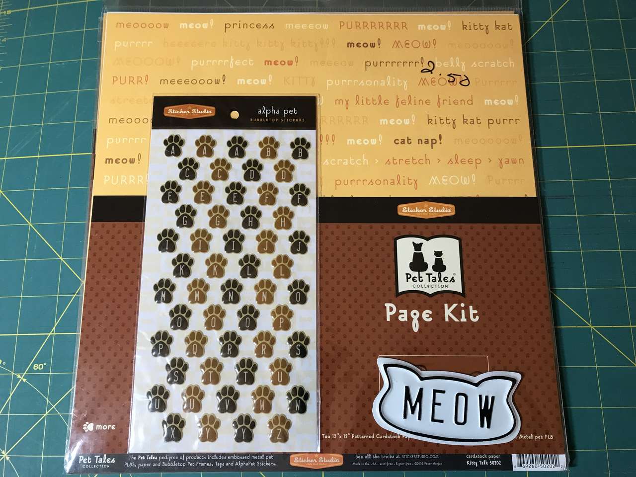Pet Tales Meow Page Kit and Ideas, 1 Dog 12in x 12in Scrapbook Kits or 1 Cat Kit