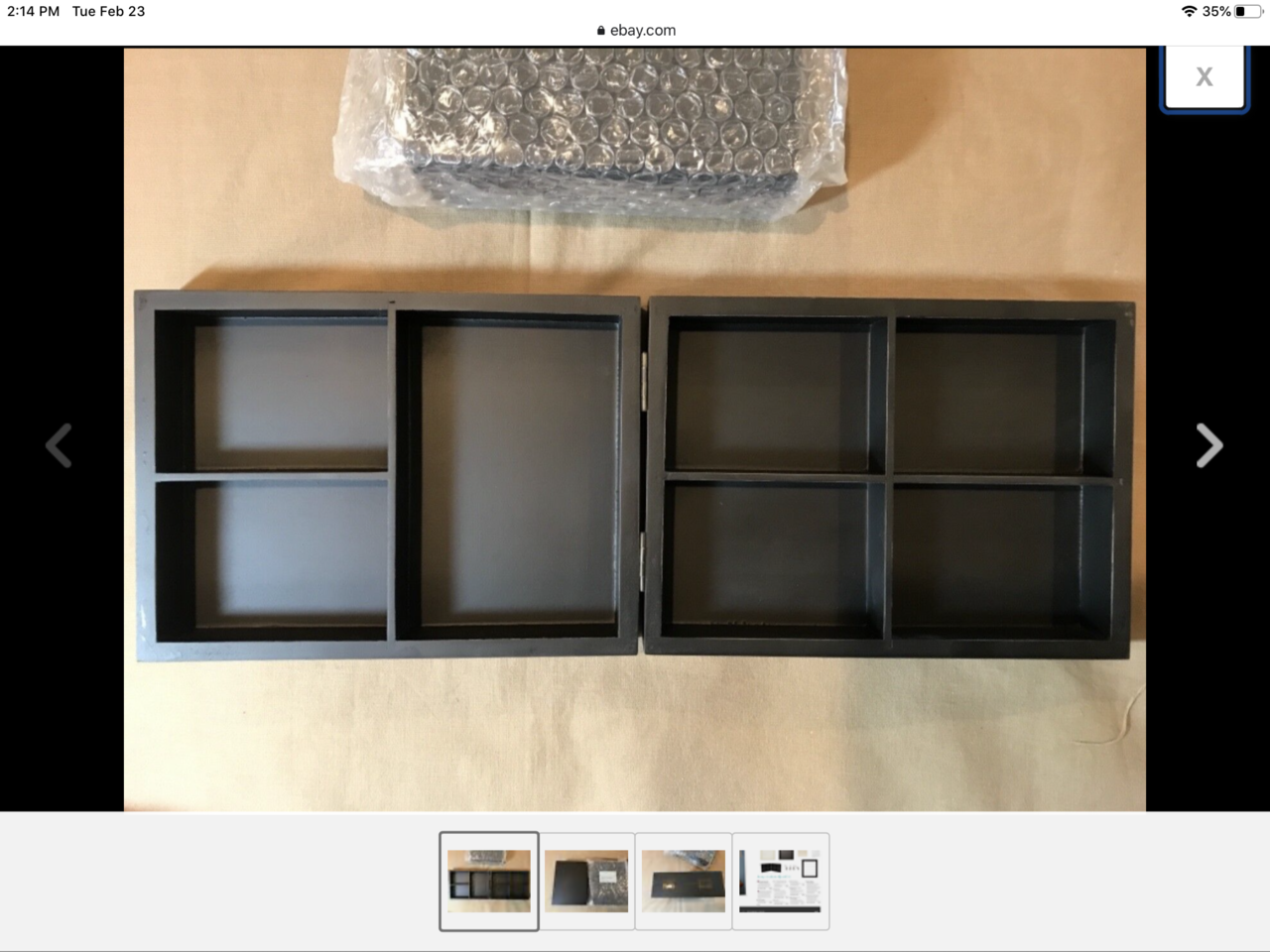 Close To My Heart Hinged Display Tray 5in x 7in Z1838, Black Wood, New & Hinged Picture Frame