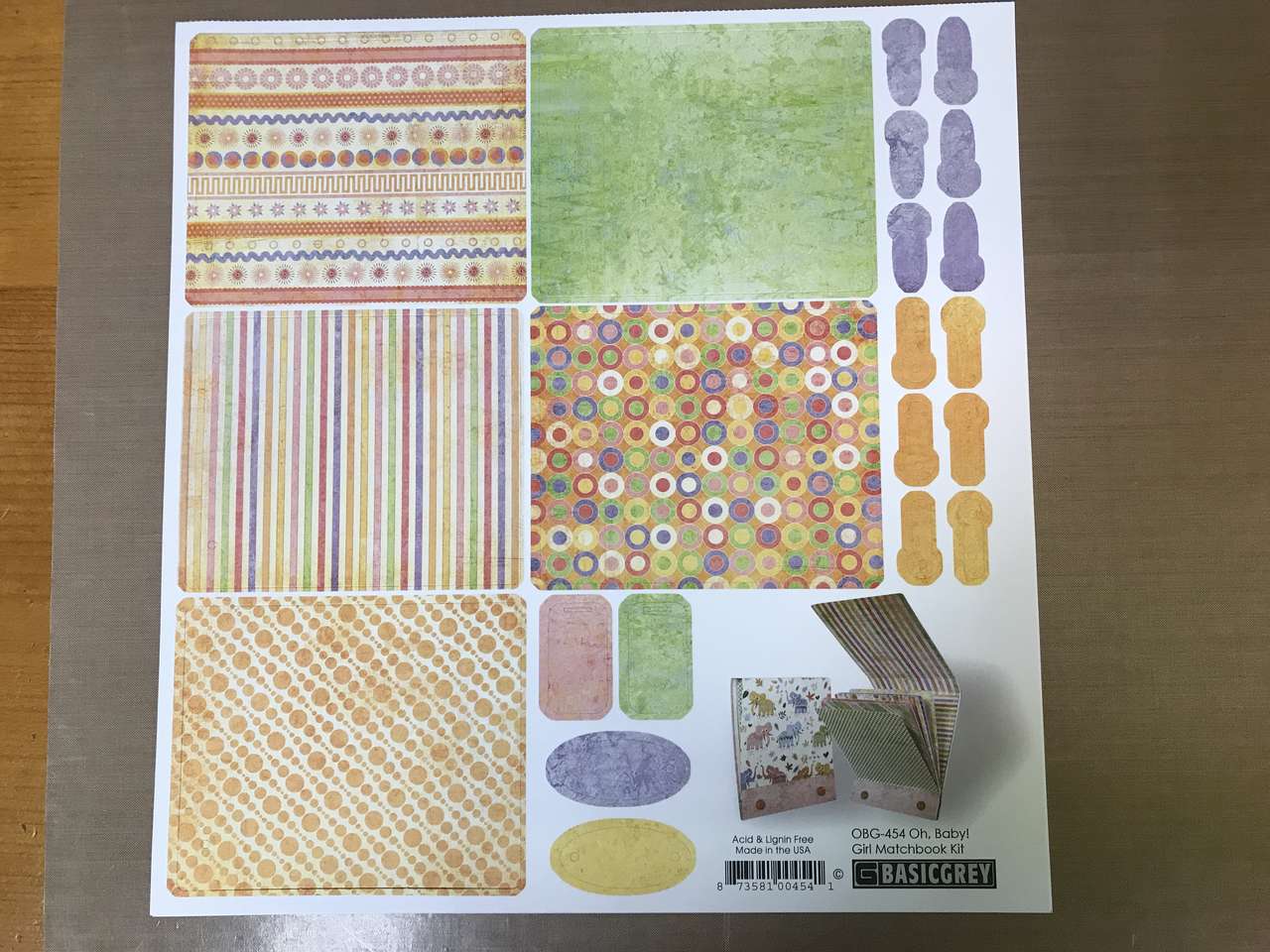 BasicGrey Oh, Baby! Boy Matchbook Scrapbook Album Kit, 12”x12 New