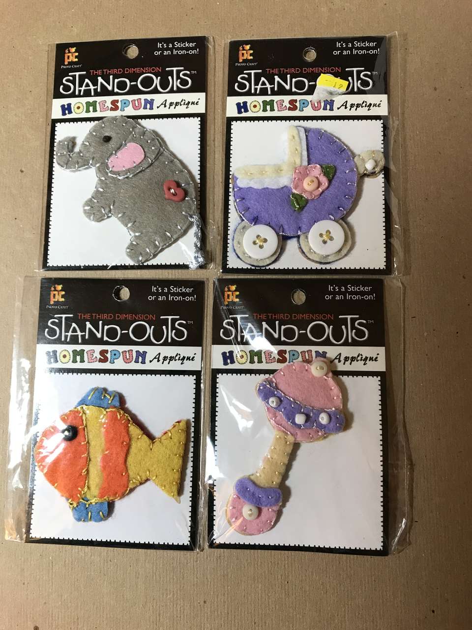 PICK Provo Craft Felt Homespun Applique Standouts, Sticker or Iron-On, NIP