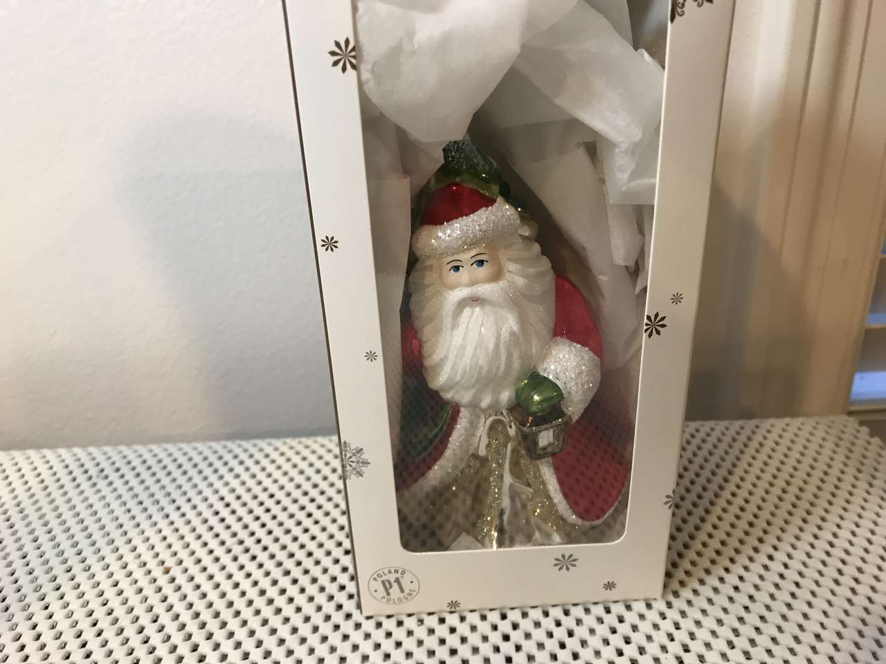Christmas Decor #1 PICK from the following: Santa Handblown Glass Ornament, New