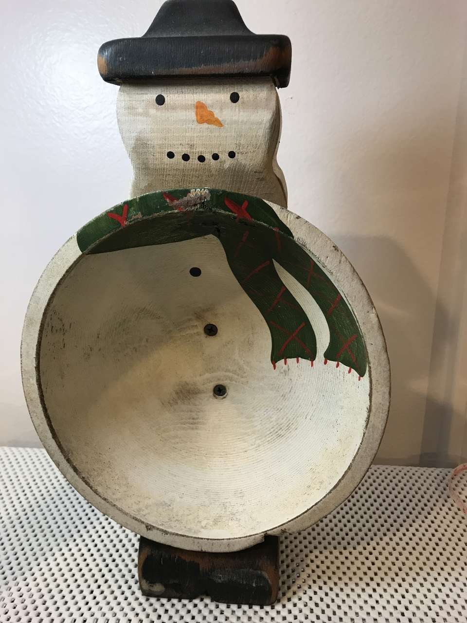 Snowman Treat Bowl 13 1/2” Tall, use for Candy or Decoration