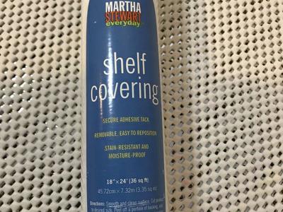 PICK 1 or more: Martha Stewart White Shelf Covering, Secure Adhesive Tack, Removable, 18”x24’, New