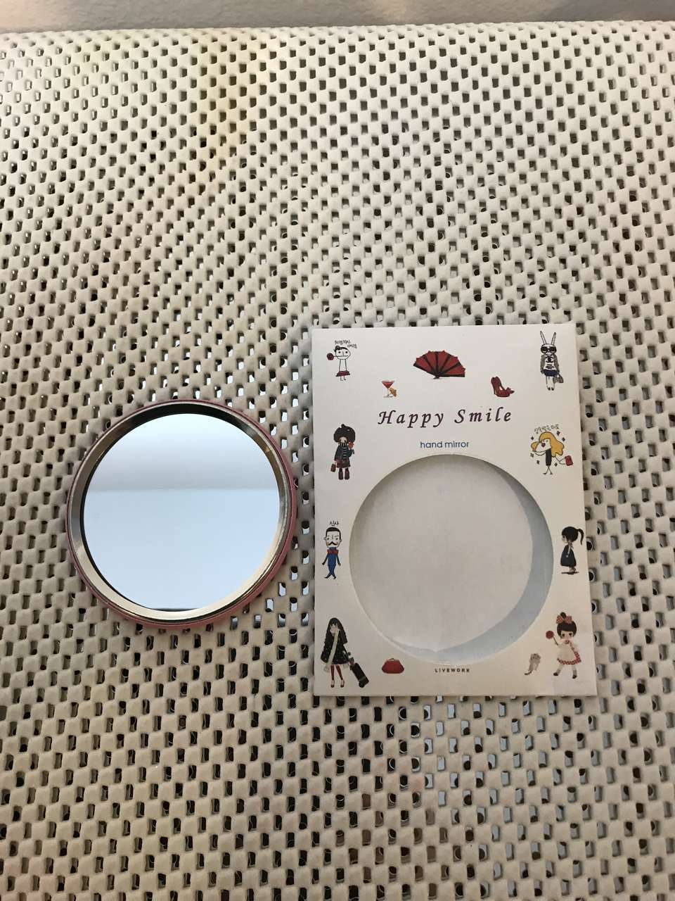Happy Smile Compact Hand Mirror for Pocket, Purse, Cosmetic, Pick from Several Designs