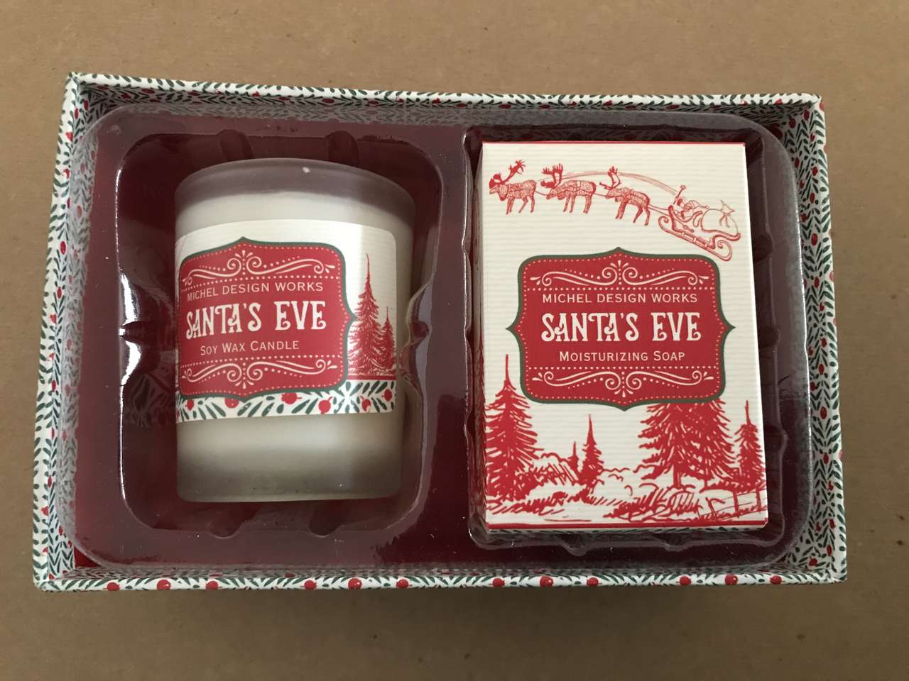 PICK Santa and Eve Moisturizing Soap and Soy Candle Boxed Gift Set, Scent: Sweet Pine Bough, New or