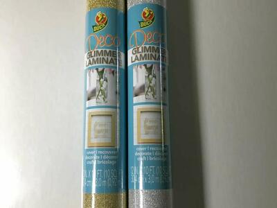 PICK Duck Deco Glimmer Laminate Gold or Silver 12in x 10ft, New or Duck Clear Laminate