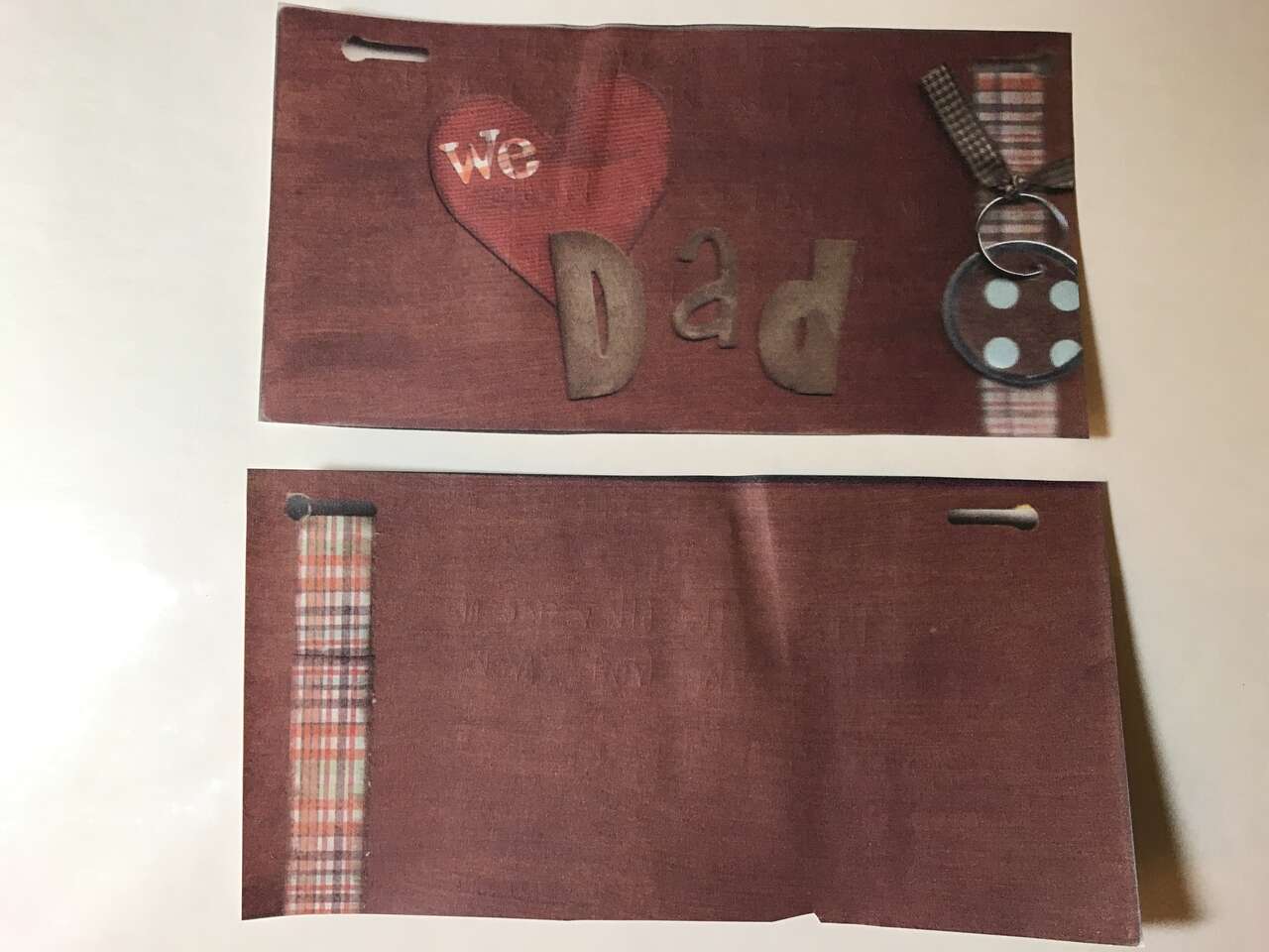 We Love Dad 3”x7” 2-Ring Wood Front and Back Pages Photo Scrapbook Kit, New or