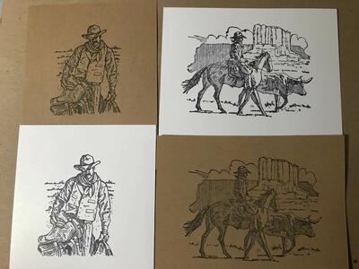 Stampin Up Wild Wild West Stamped Card-stock for Card Making, New