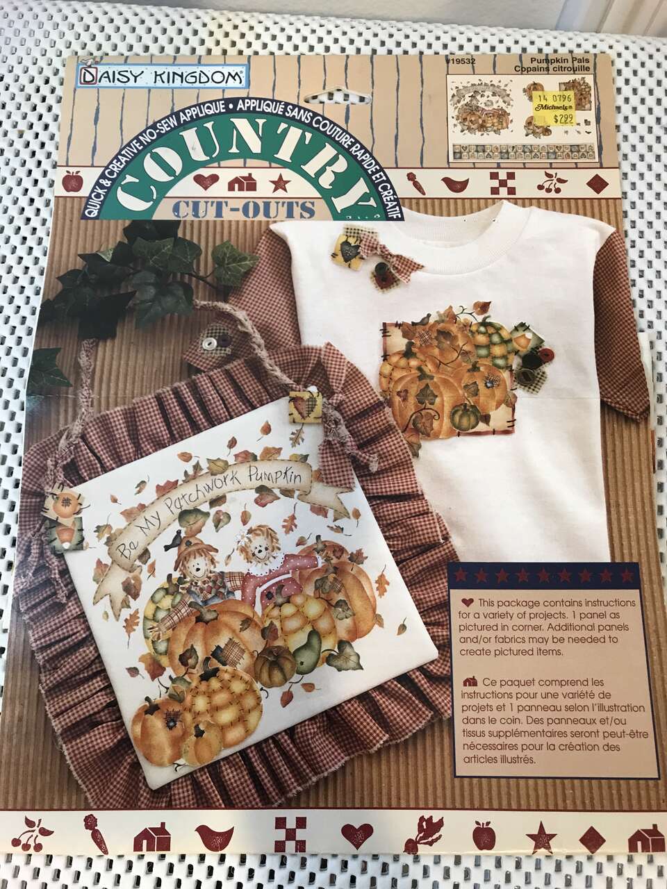 PICK - Daisy Kingdom Country Cutouts Pumpkin Pals No Sew Applique