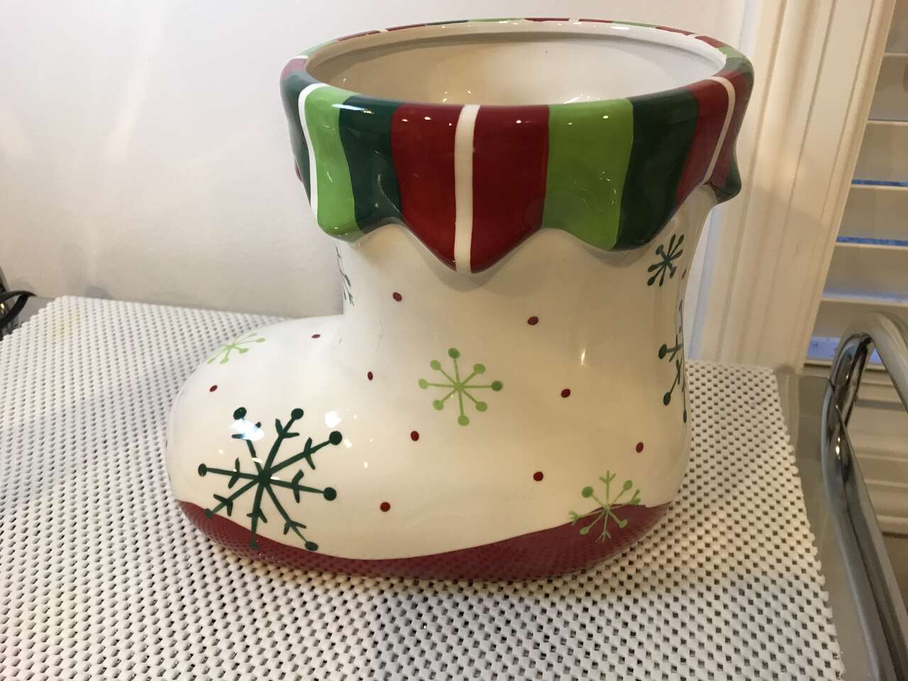Holiday Elegance Boot Cookie Jar, New