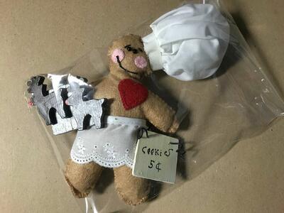 Gingerbread Christmas Tree Ornaments Handmade, New, 7 Available