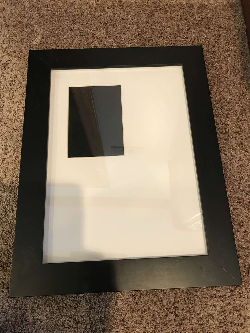Black Wood Frames, Glass Insert, Matted Photo Frames, 3 - 13”x15.5”, 2 - 15 1/4” x 19 3/4”
