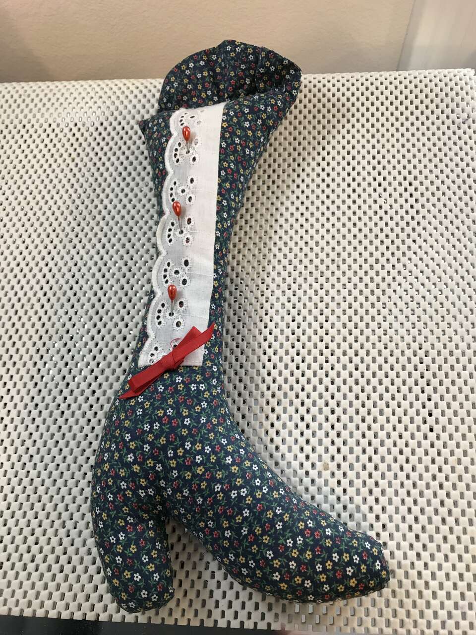 Pin Cushion Victorian Shaped Old Fashioned Dress Boot, 13" high and Hat Shaped Pin Cushion 9", Handmade, Teddy Bear, PICK 1