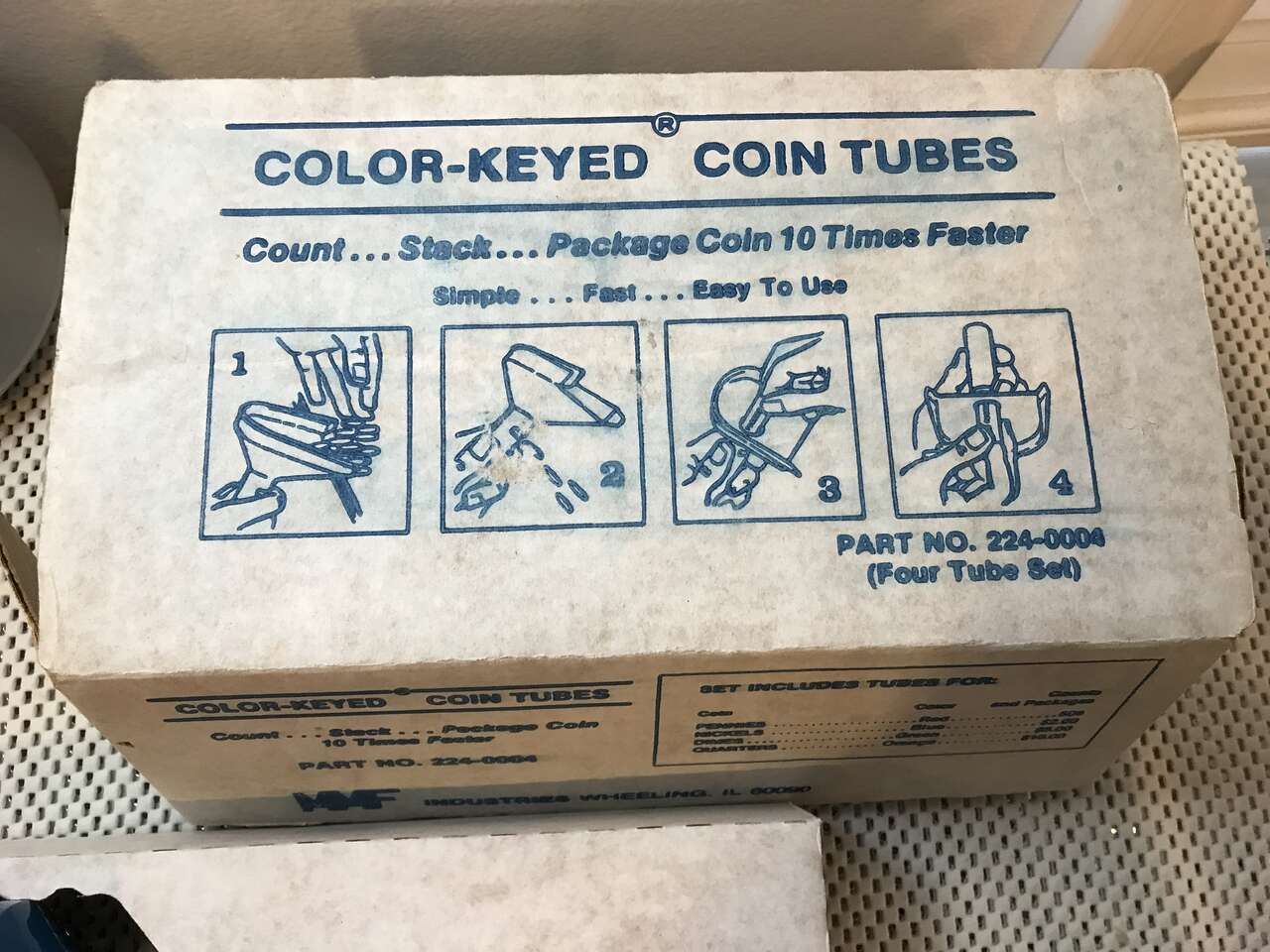 Coin Tubes - Color Coded MMF Industries, Vintage