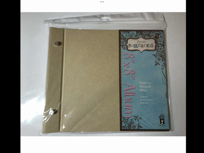Saras Surfaces Hot Off The Press 8in x 8in Album Postbound Ready to Decorate, 5 Sheet Protectors Included, New