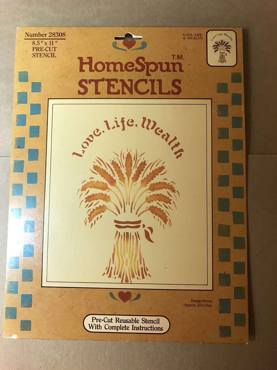 HomeSpun Stencils 8.5in x 11in, PICK from 2 Designs Love, Life and Wealth or Sharing