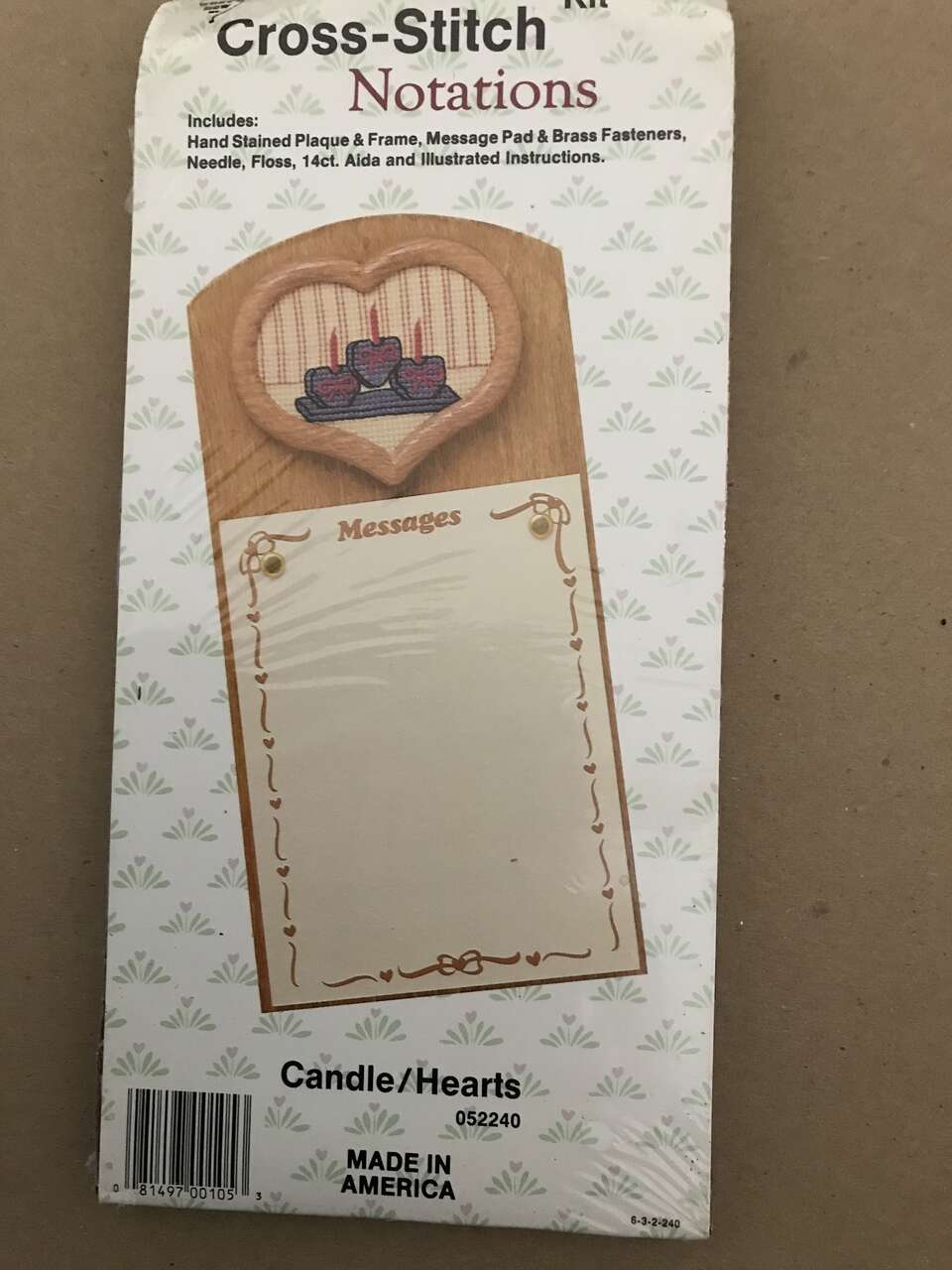 Cross-Stitch Notations Kit Candle/Heart, Unopened