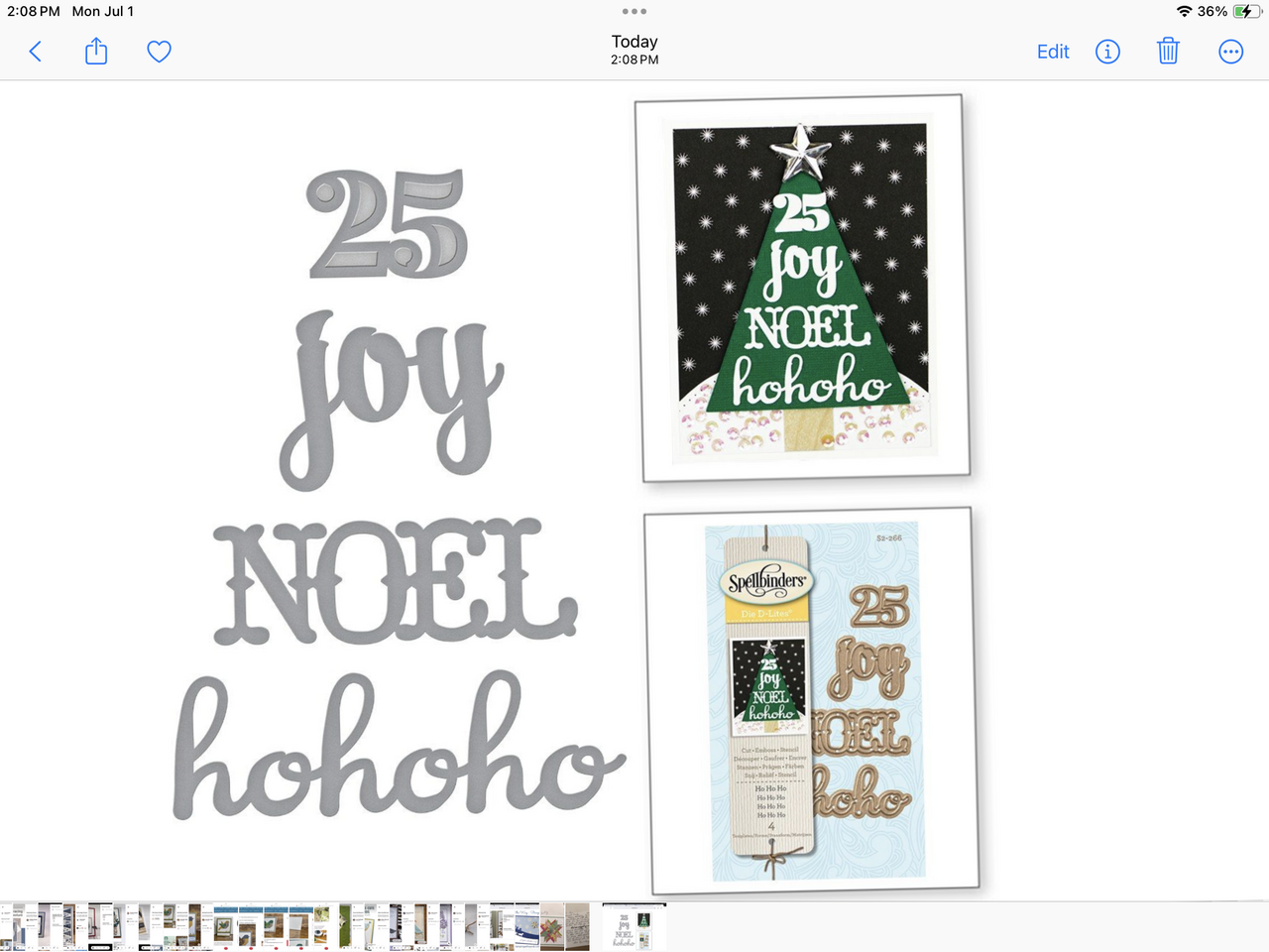 Wanting to buy Spellbinders Ho, Ho, Ho Dies or Stampin Up Evergreen