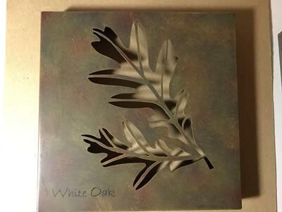 2 Michael Allen Designs 2004 Metal Cut Out Art White Oak Leaves and Elderberry Leaf