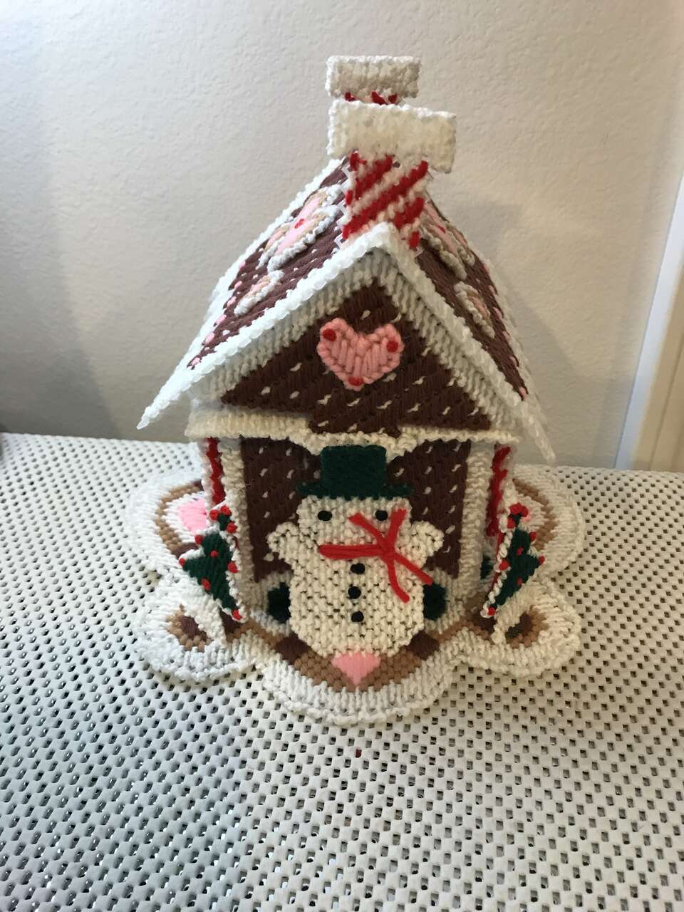 Gingerbread House Plastic Canvas Handmade from Dick Martin Design Needle Craft 1982