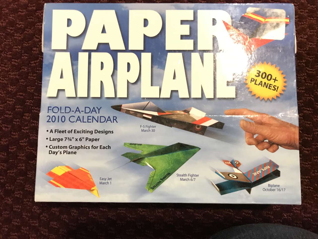 Paper Airplane Fold-A-Day 2010 Calendar Starting with February 5