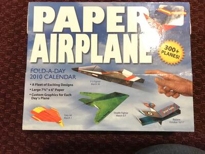 Paper Airplane Fold-A-Day 2010 Calendar Starting with February 5