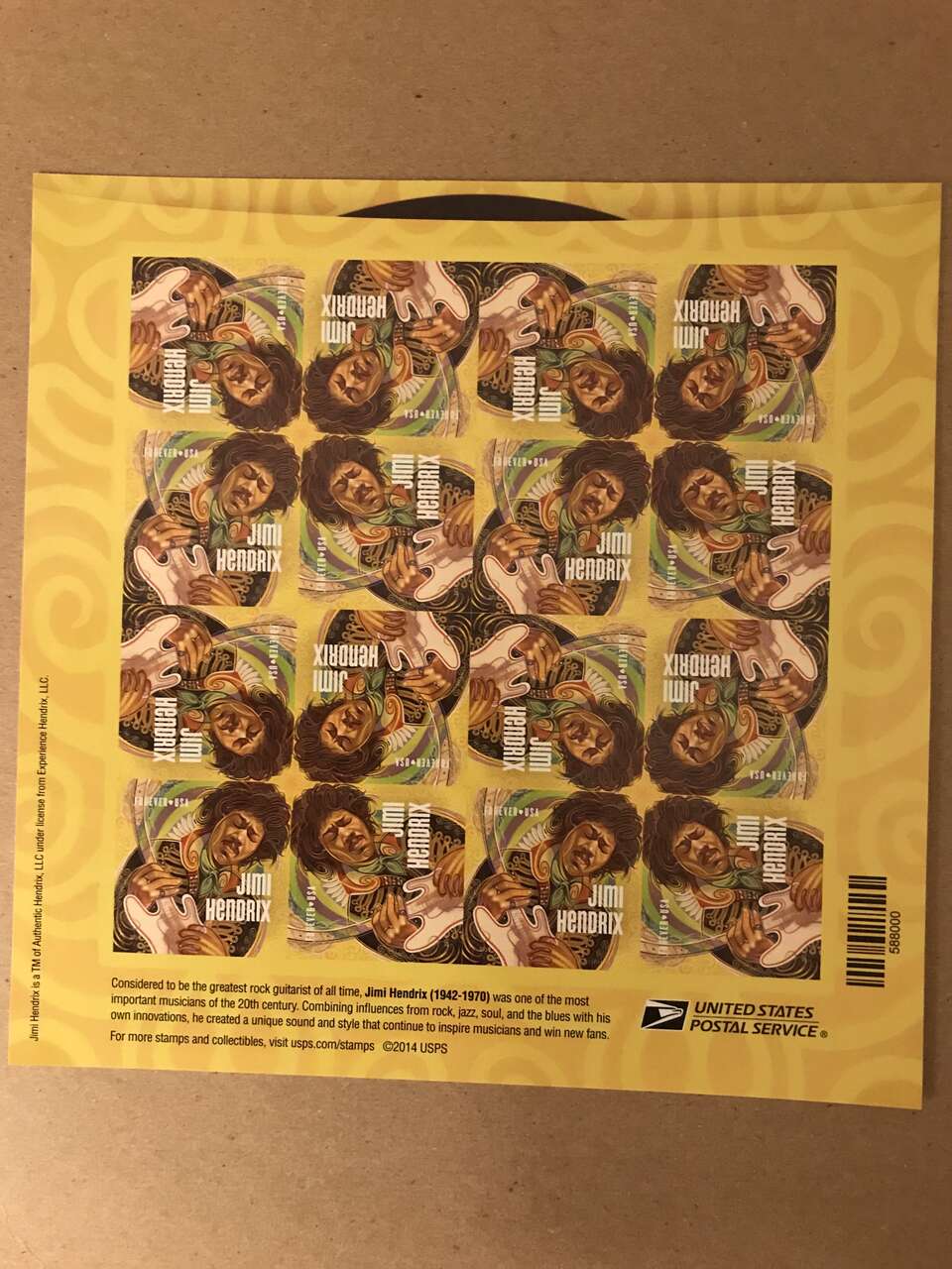 Jimi Hendrix 2014 Forever Stamps USPS