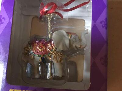 Costco Carousel Elephant Christmas Ornament, NIB