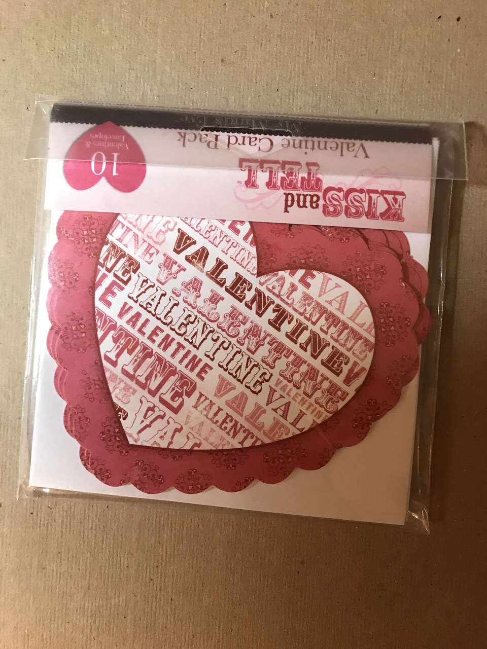 My Mind’s Eye Kiss and Tell Heart Valentine Card Pack