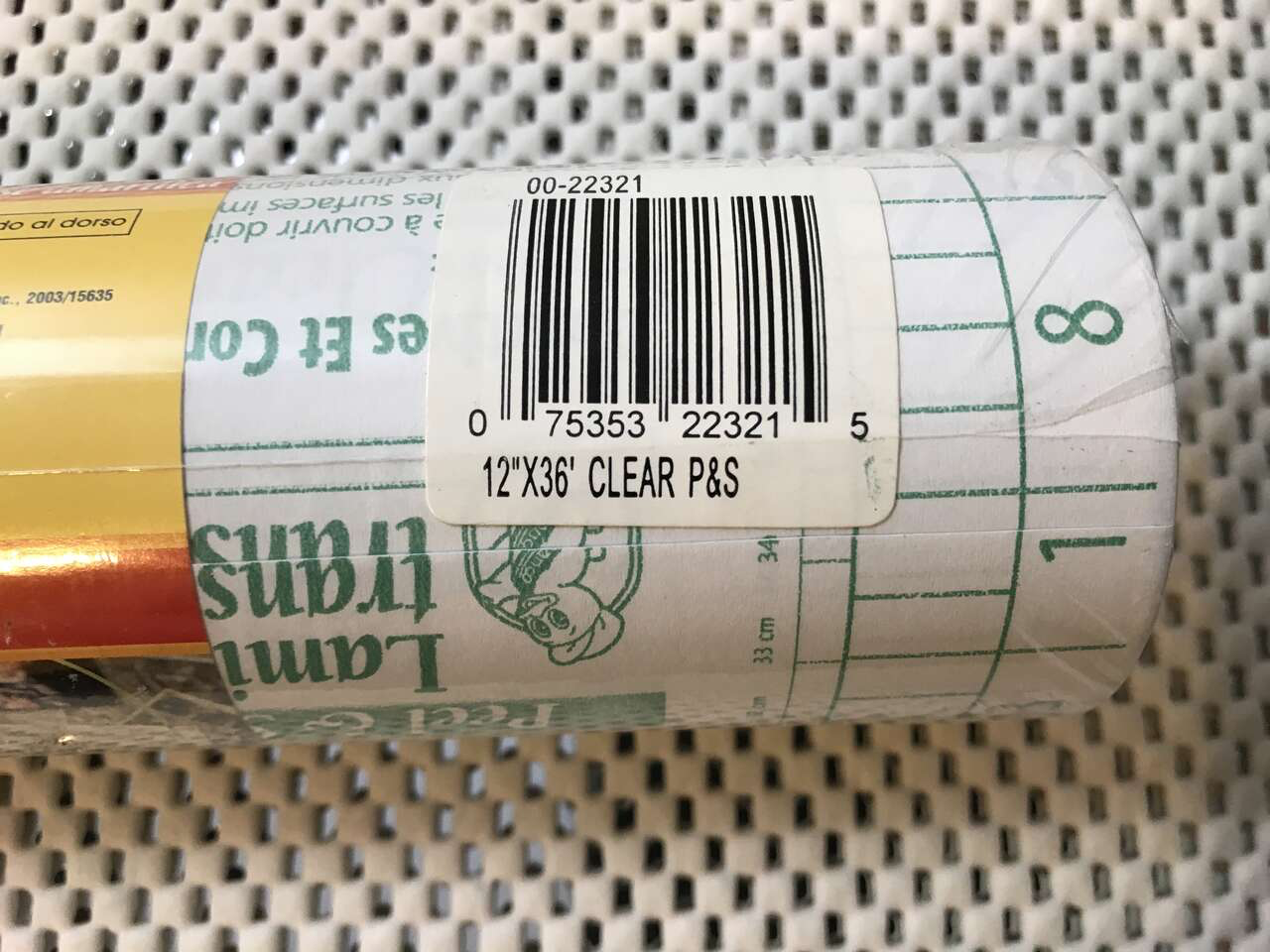 Duck Brand Clear Peel & Stick Adhesive Clear Laminate For Scrapbook, Documents etc., 12" x 36', New, $15.00