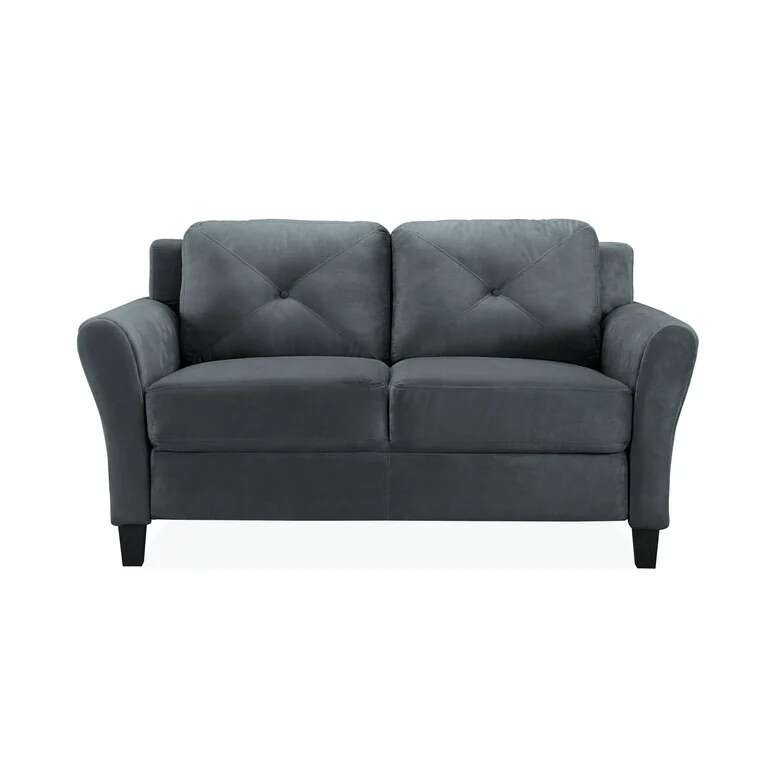 Dark Grey Microfiber Loveseat