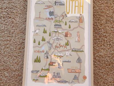 framed Utah landmarks poster